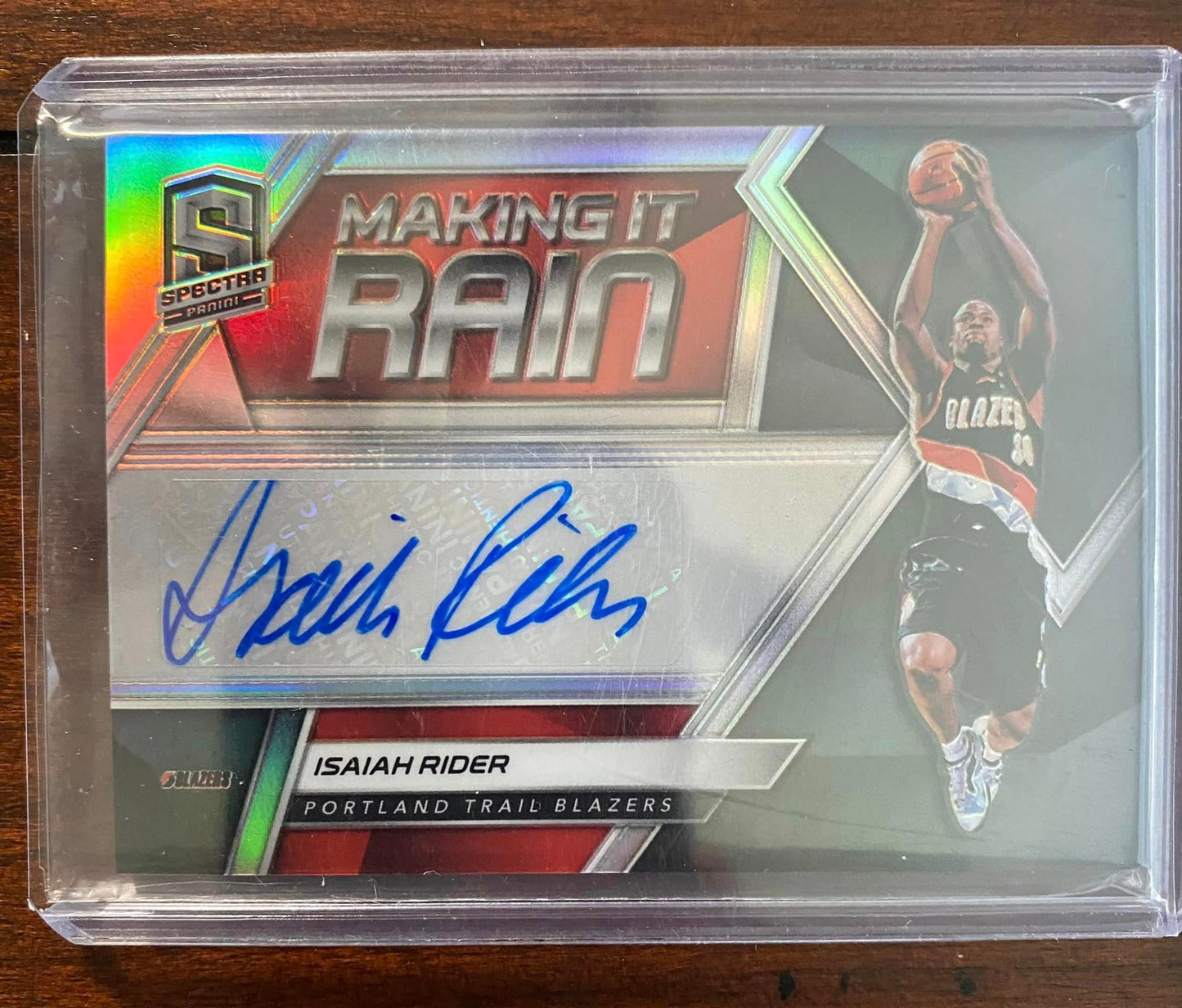 Isaiah rider 2018-19 Panini Spectra Making it Rain Silver Prizm Autograph - 52/75