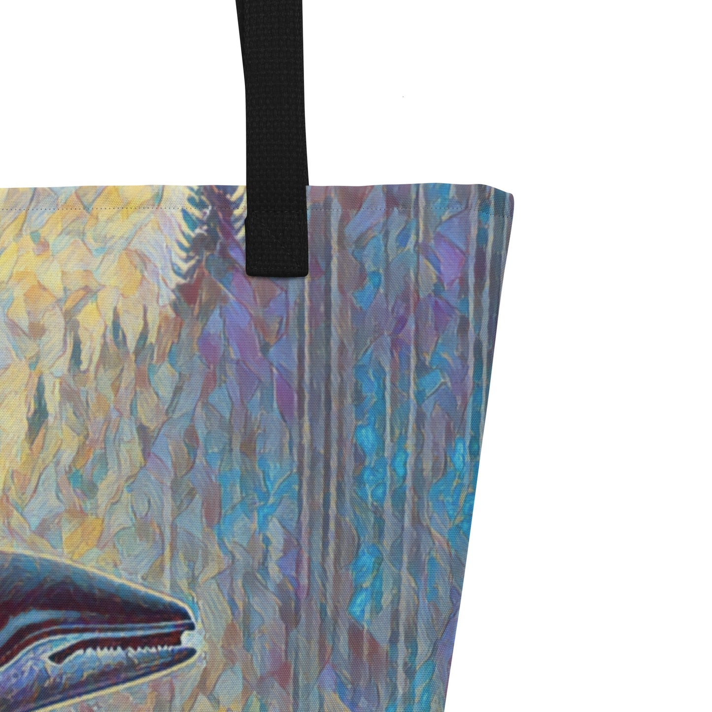 Northwest Orca - Digital Art - Large 16x20 Tote Bag W/Pocket