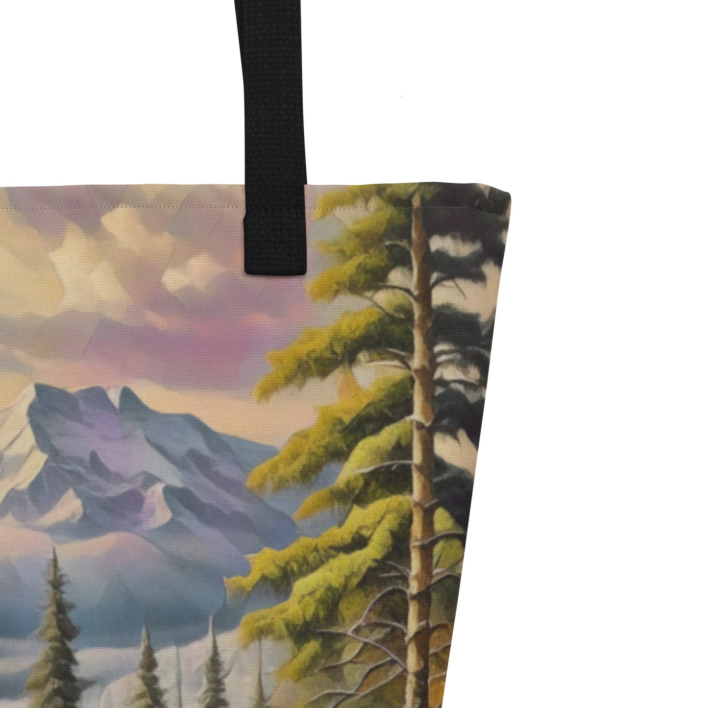 Winter Trail - Digital Art - Large 16x20 Tote Bag W/Pocket