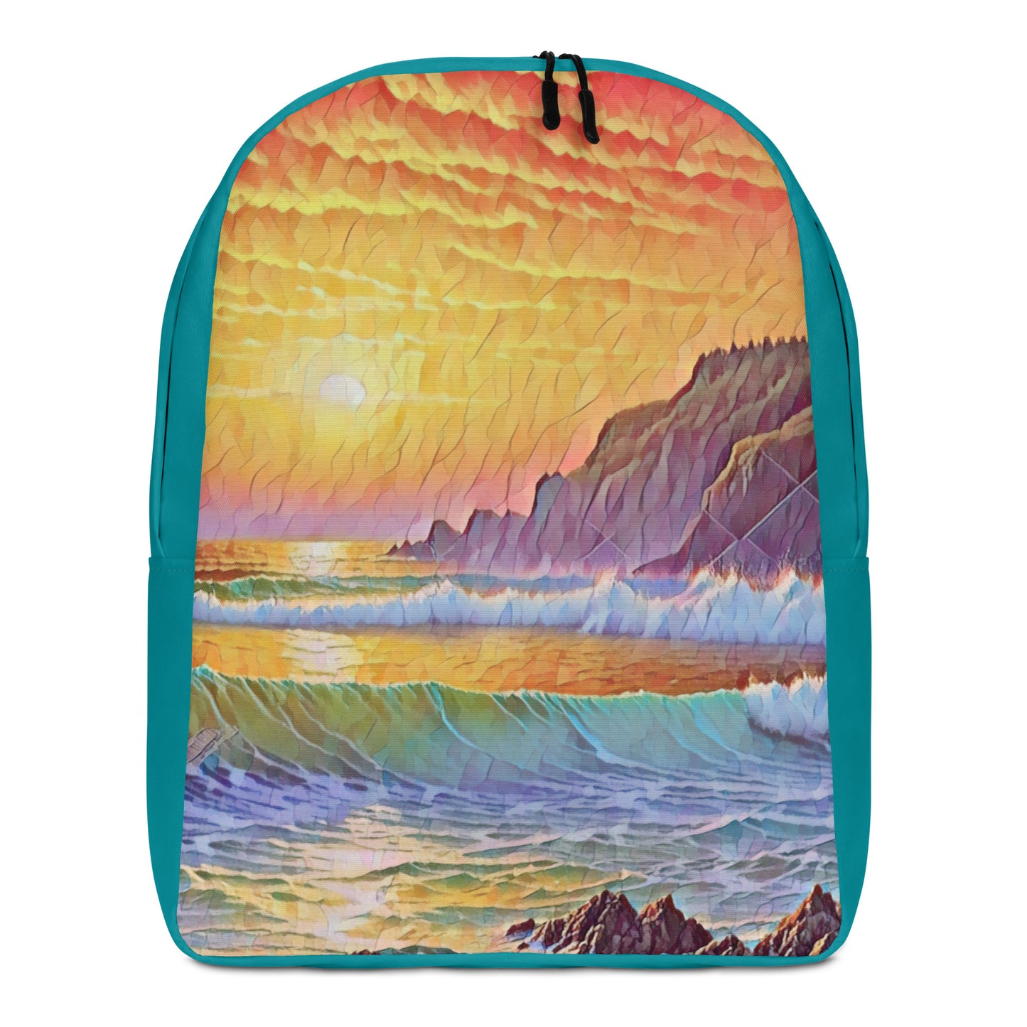 Oregon Coast Sunset - Digital Art - Minimalist Backpack