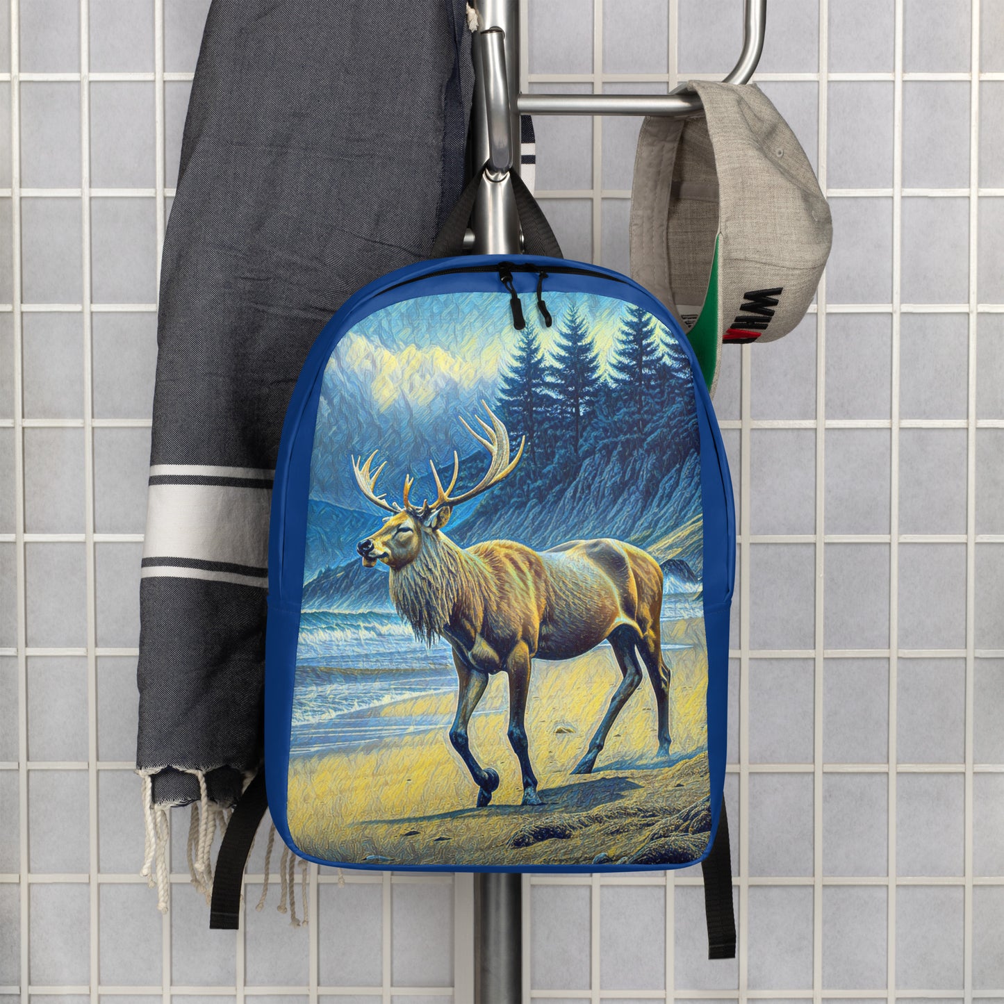 Elk on the Beach - Digital Art - Minimalist Backpack