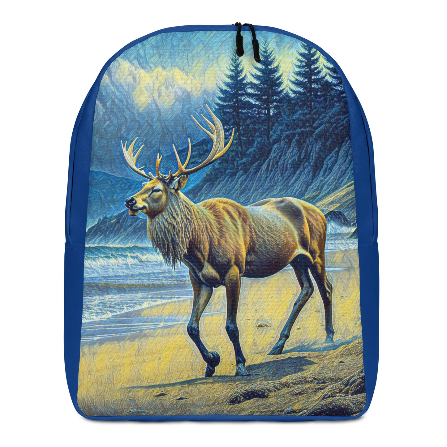 Elk on the Beach - Digital Art - Minimalist Backpack