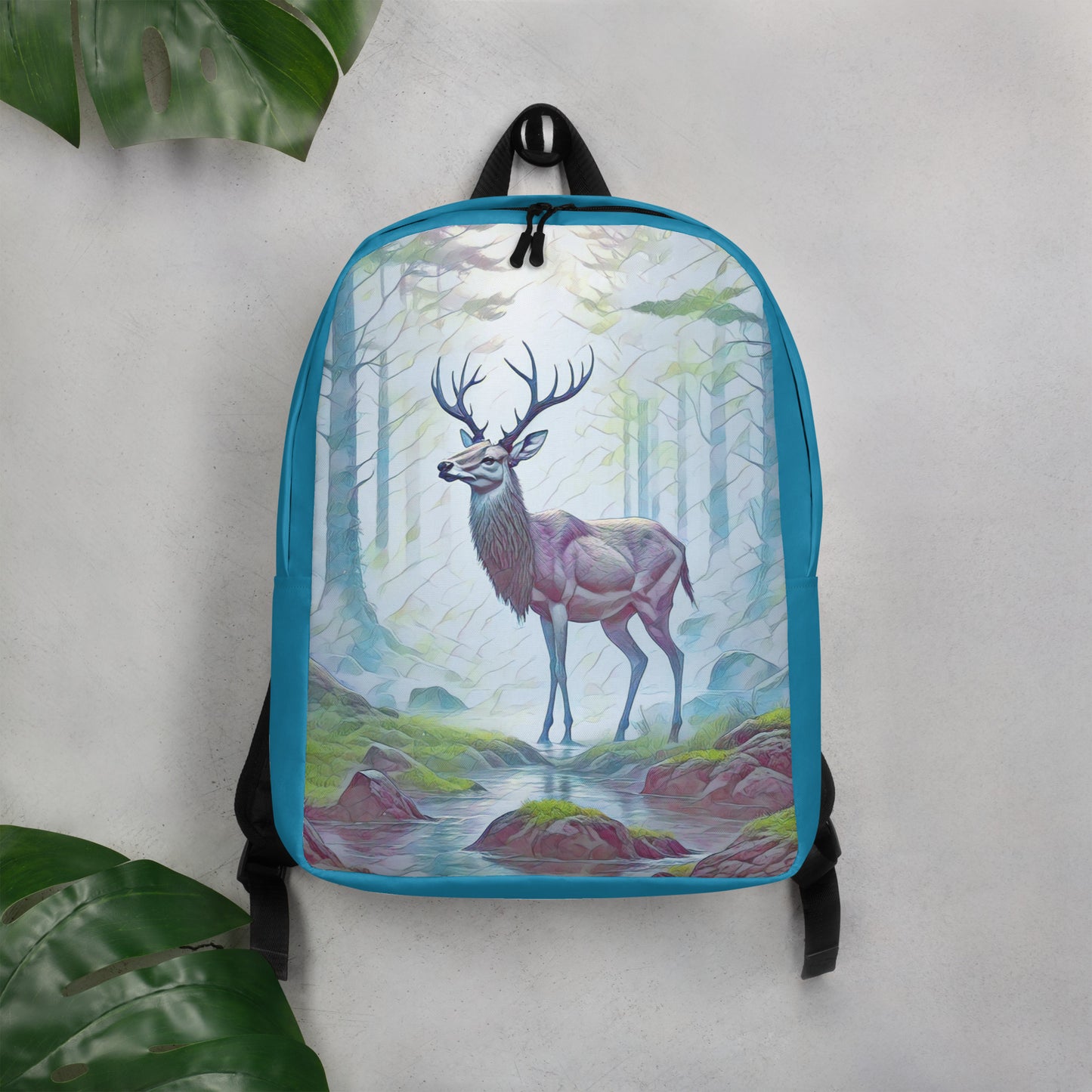 Oregon Deer in the Woods - Digital Art - Minimalist Backpack