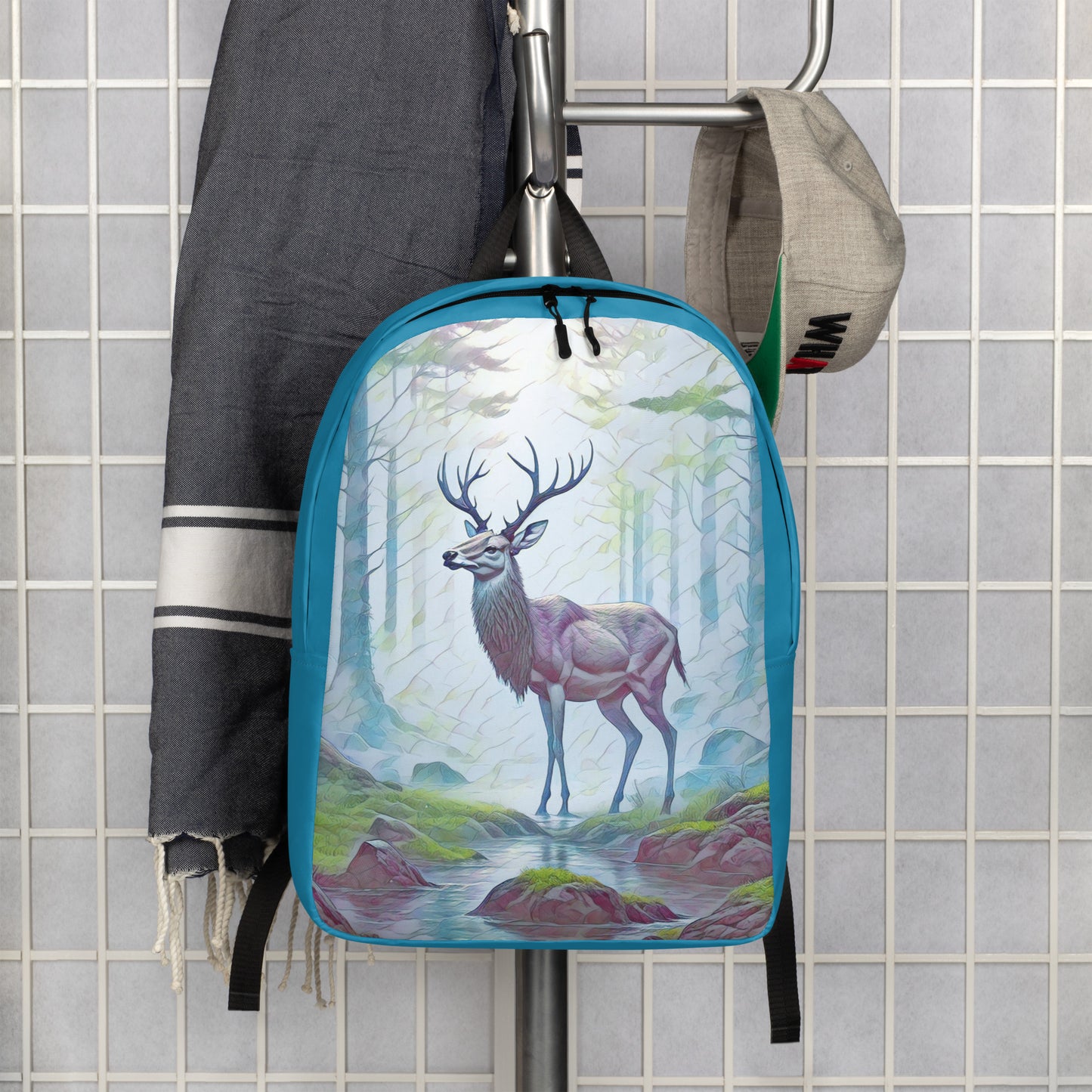 Oregon Deer in the Woods - Digital Art - Minimalist Backpack