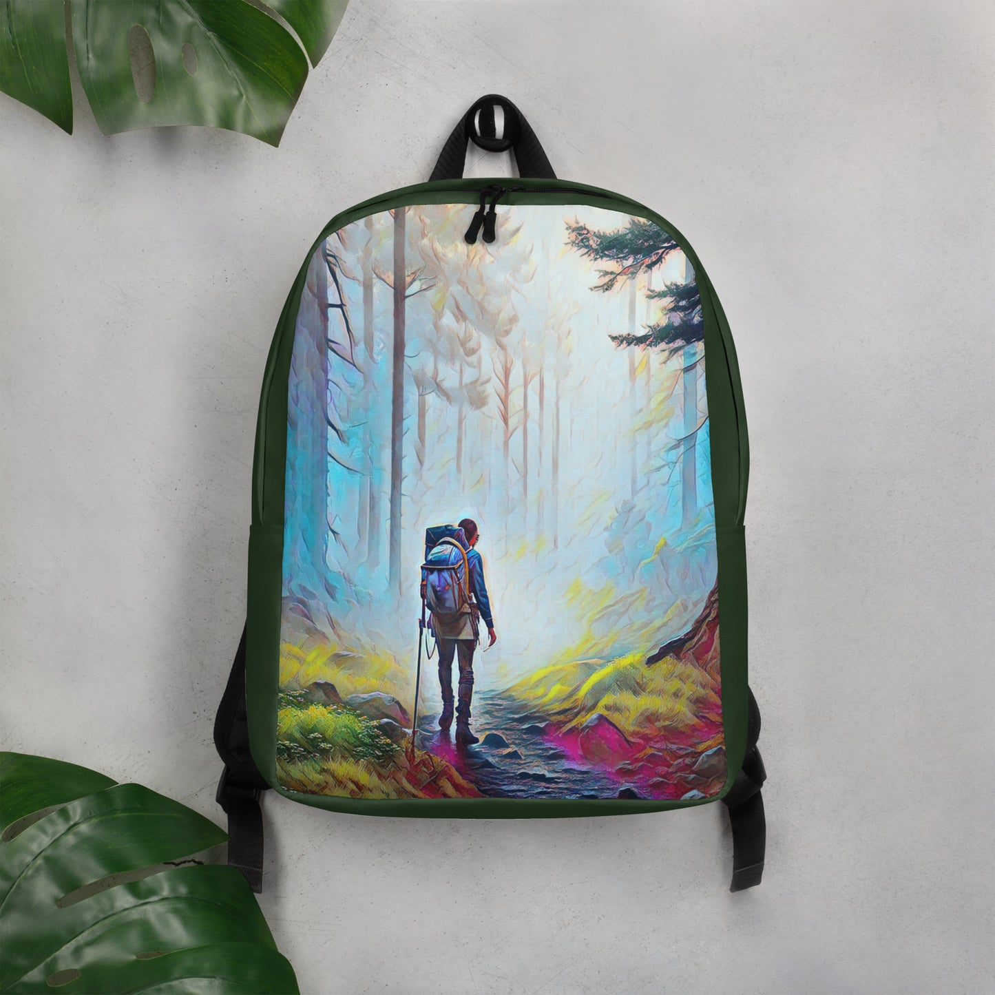 Hiking the Oregon Woods - Digital Art - Minimalist Backpack