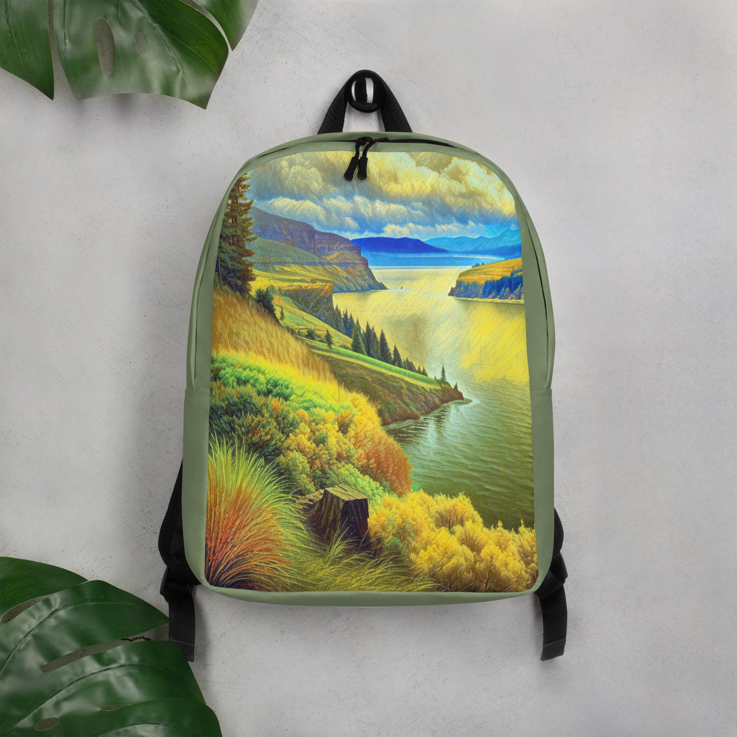 Columbia River Gorge - Digital Art - Minimalist Backpack