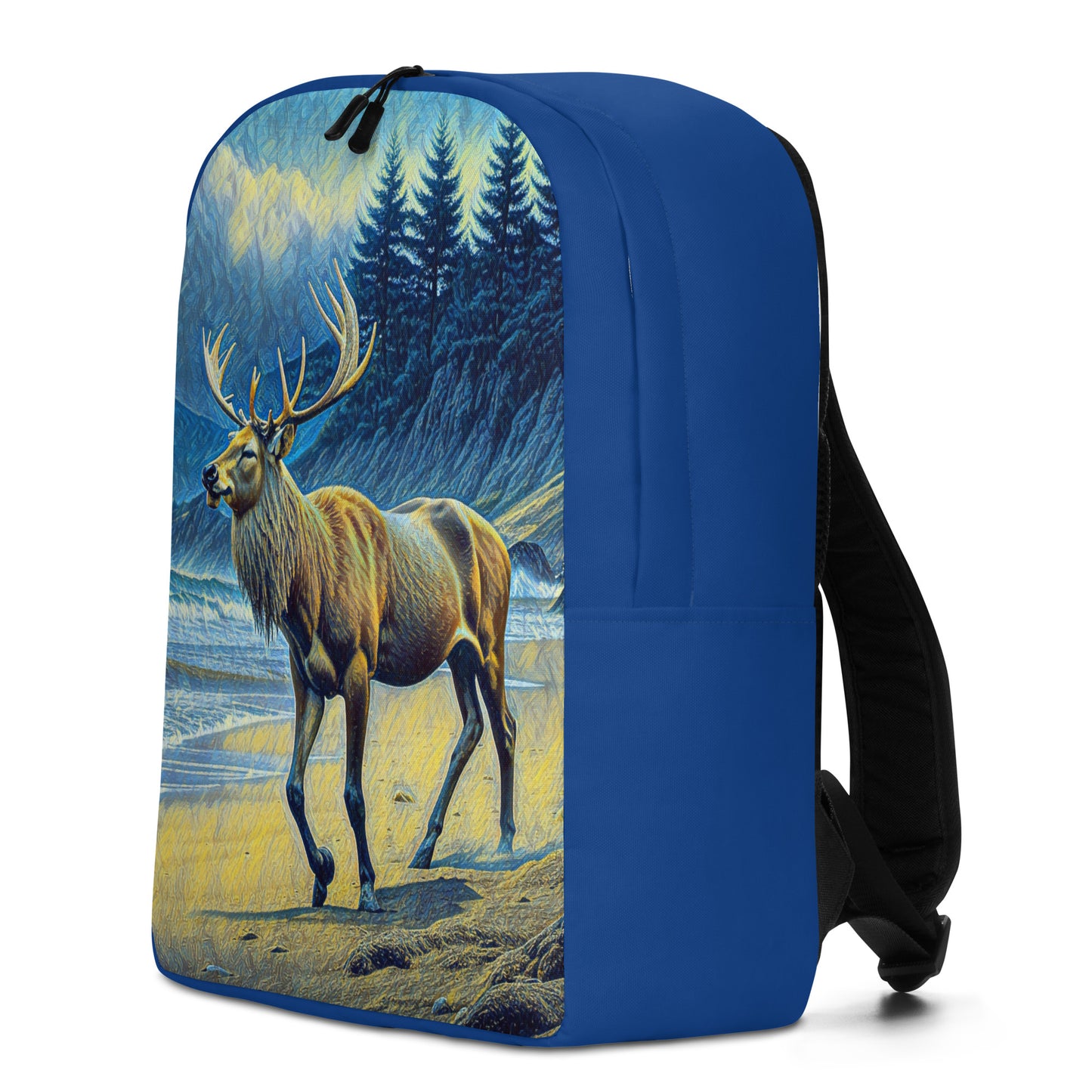 Elk on the Beach - Digital Art - Minimalist Backpack