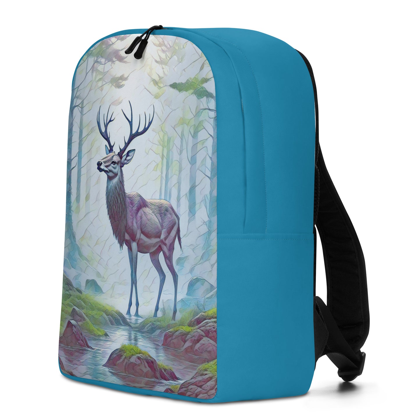 Oregon Deer in the Woods - Digital Art - Minimalist Backpack