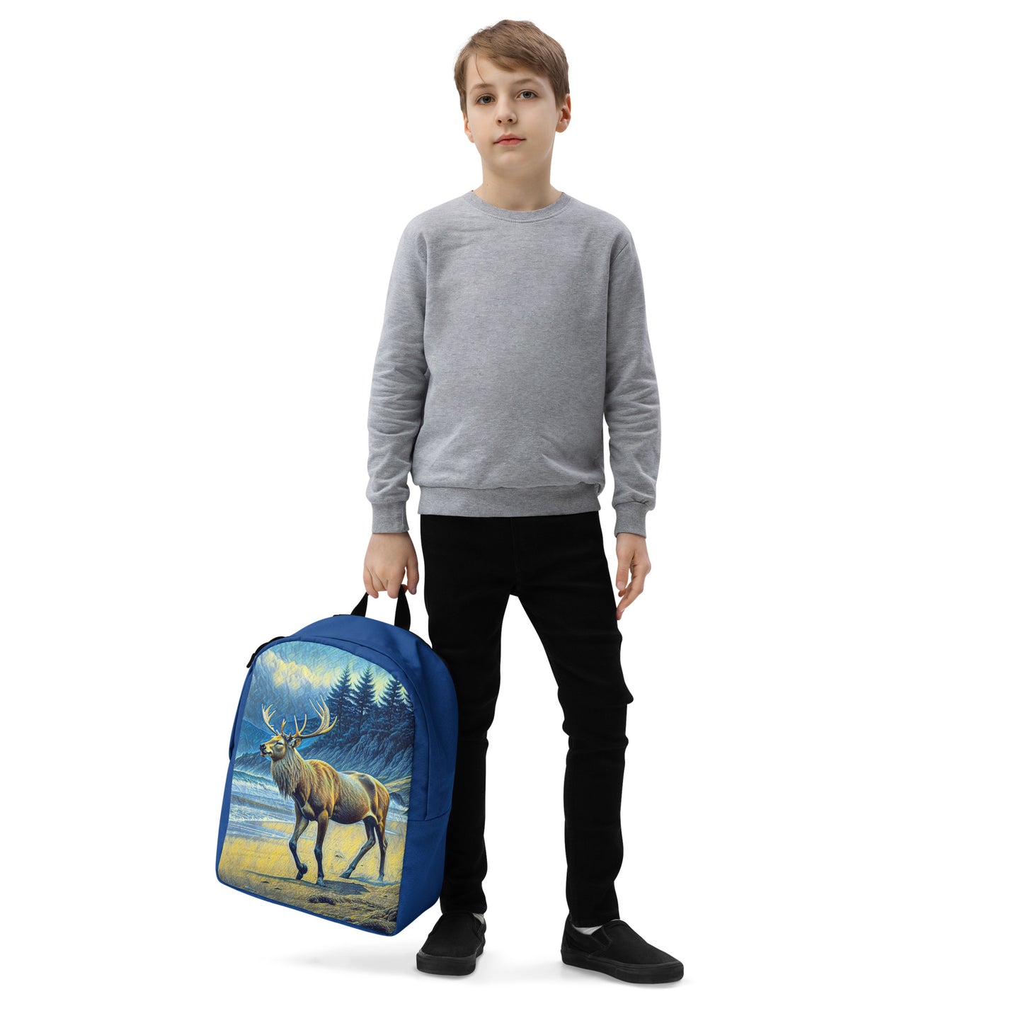 Elk on the Beach - Digital Art - Minimalist Backpack