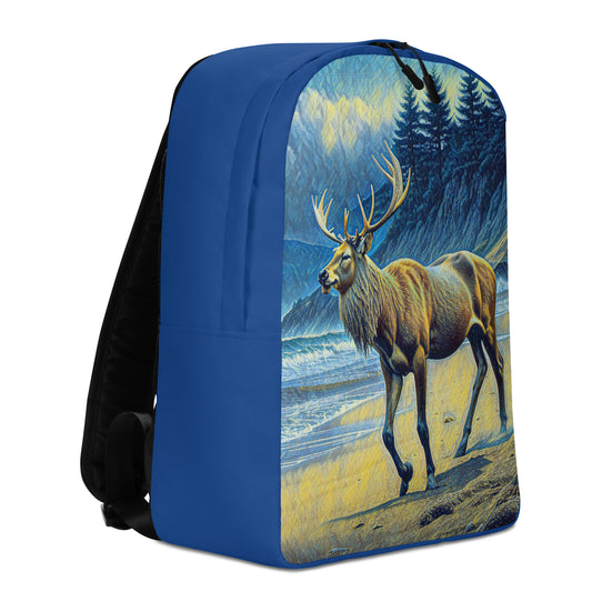 Elk on the Beach - Digital Art - Minimalist Backpack