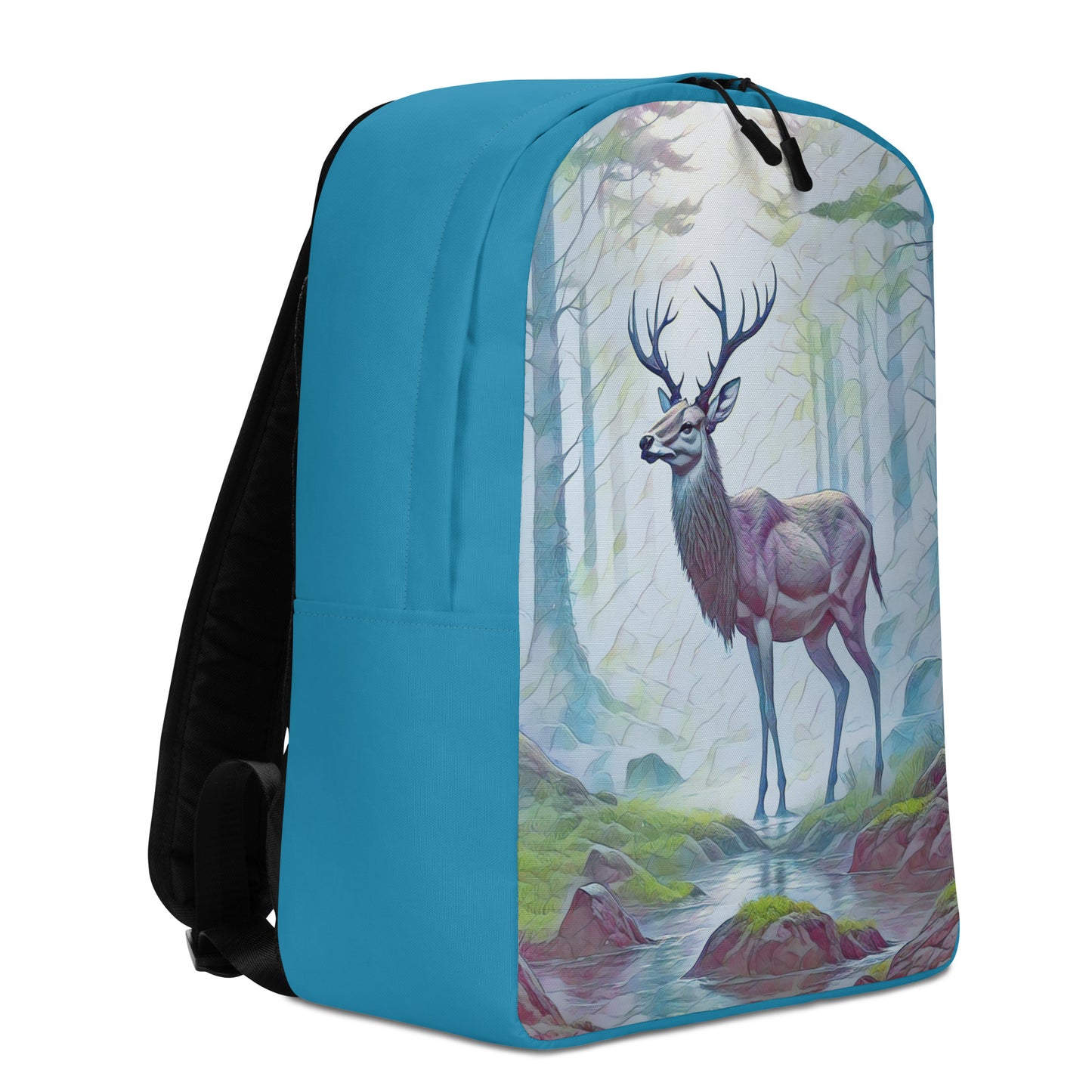 Oregon Deer in the Woods - Digital Art - Minimalist Backpack