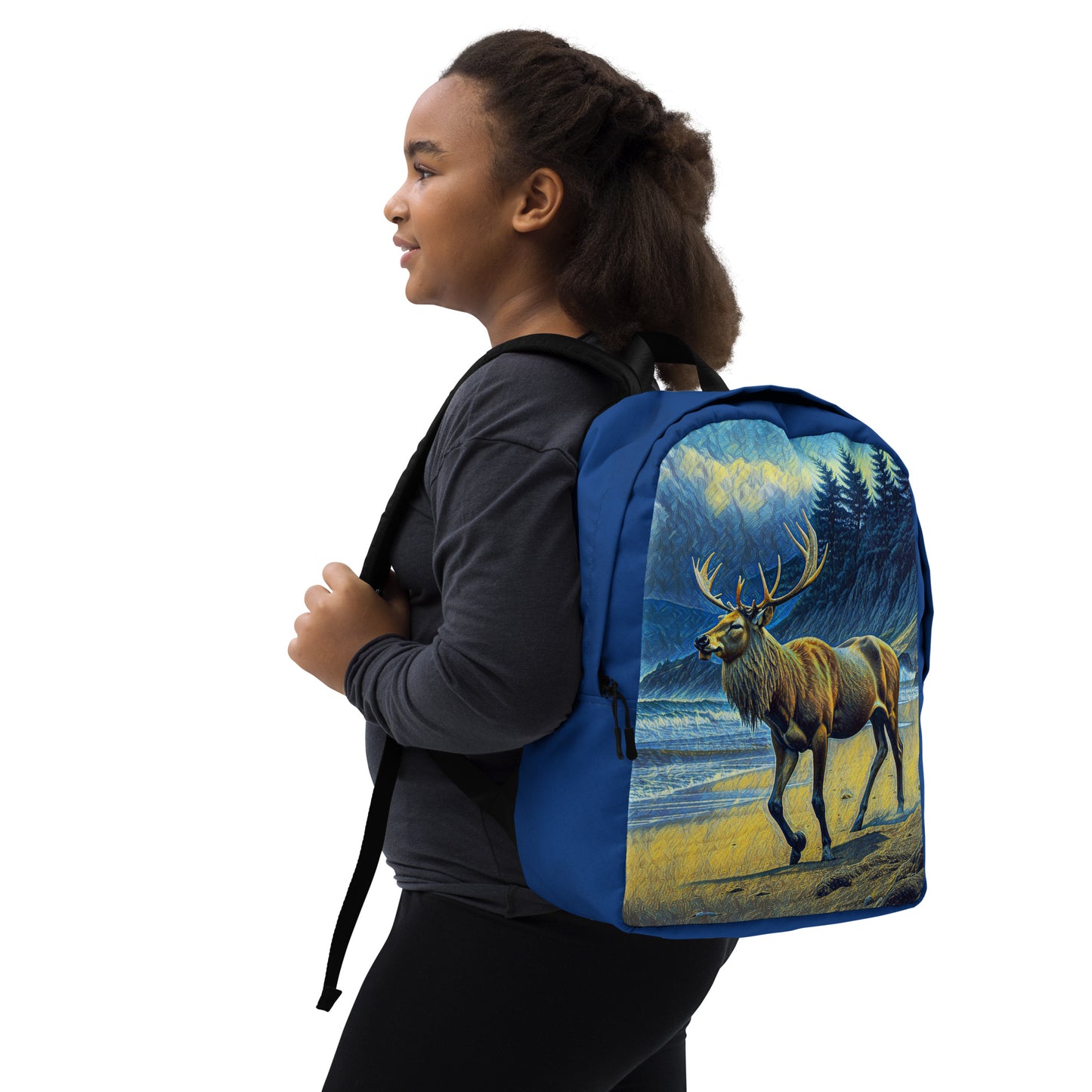 Elk on the Beach - Digital Art - Minimalist Backpack