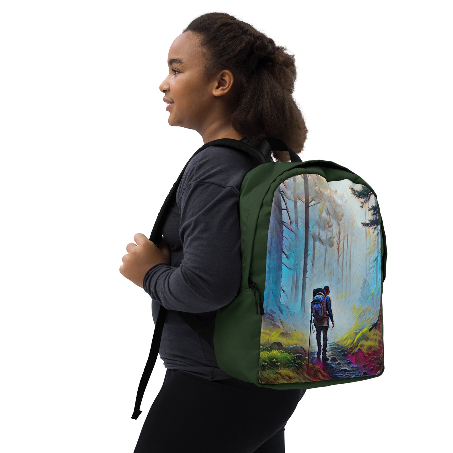 Hiking the Oregon Woods - Digital Art - Minimalist Backpack