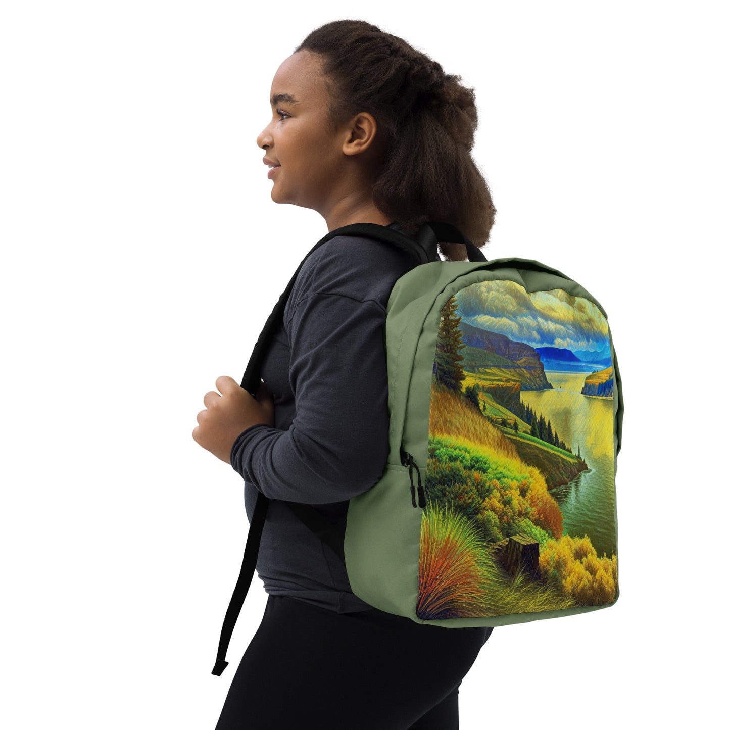 Columbia River Gorge - Digital Art - Minimalist Backpack