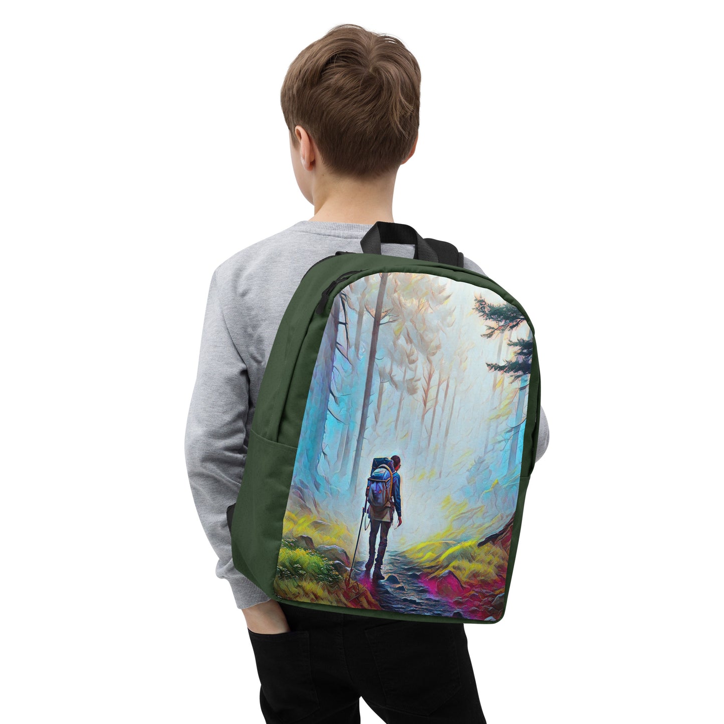 Hiking the Oregon Woods - Digital Art - Minimalist Backpack