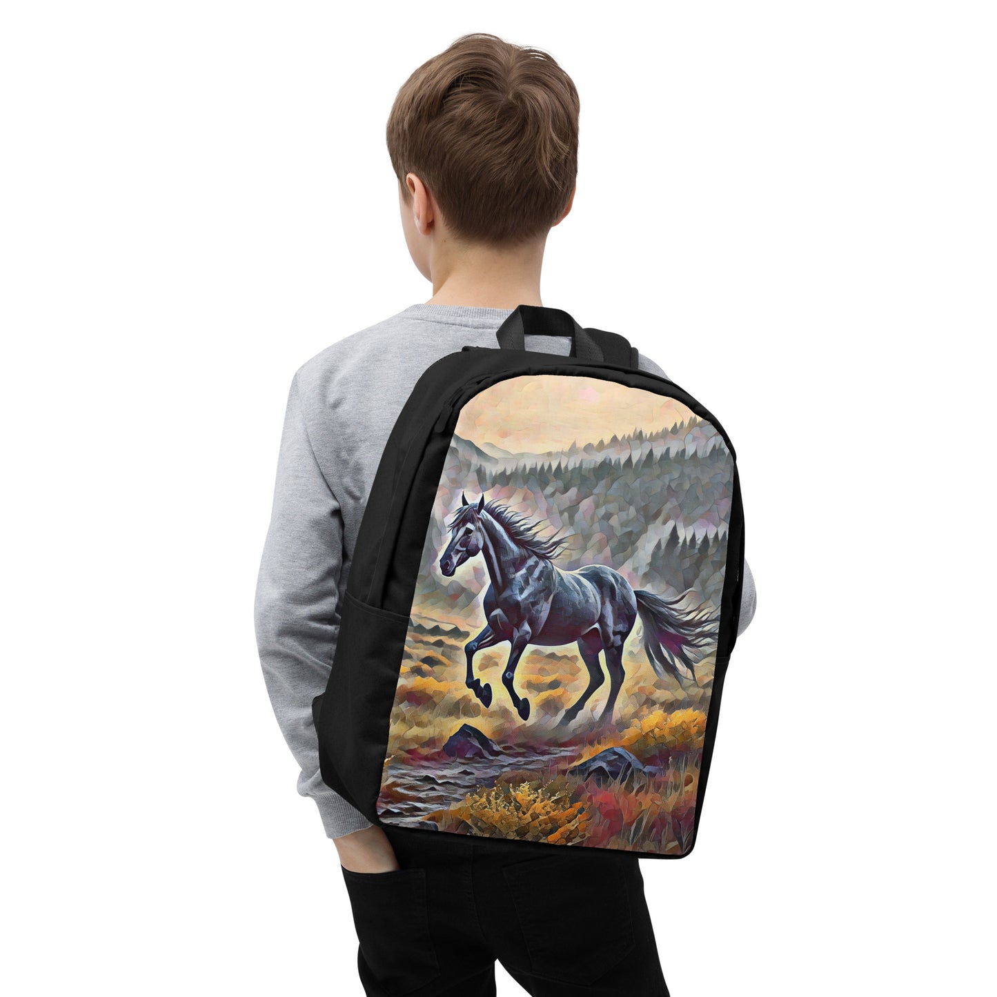 Oregon Running Horse - Digital Art - Minimalist Backpack