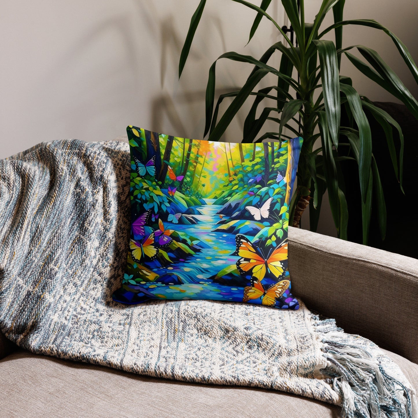 Oregon Butterflies in the Forest - Premium Pillow