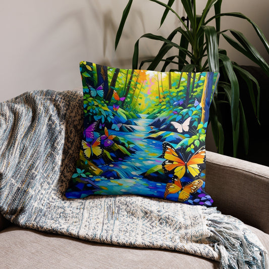 Oregon Butterflies in the Forest - Premium Pillow