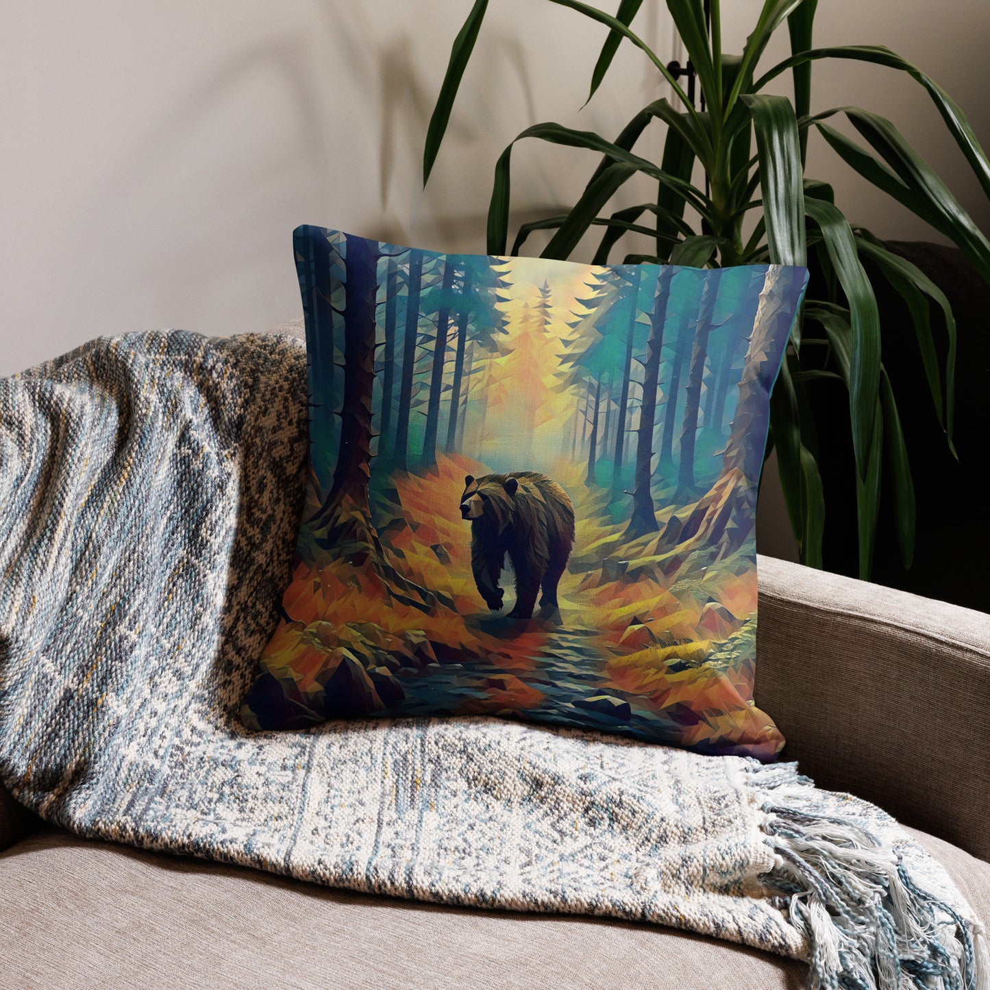 Bear in the Woods - Premium Pillow