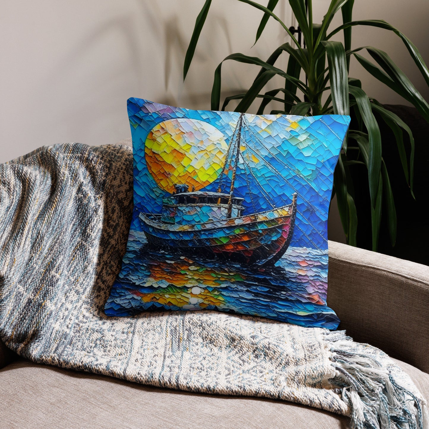 Moon Over Newport - Premium Pillow