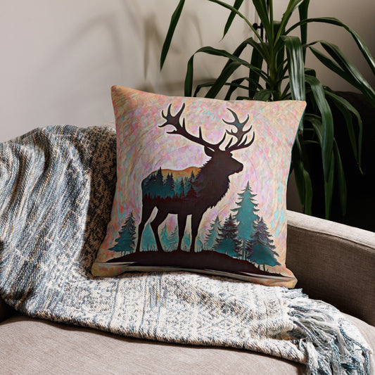 Oregon Elk in the Forest - Premium Pillow