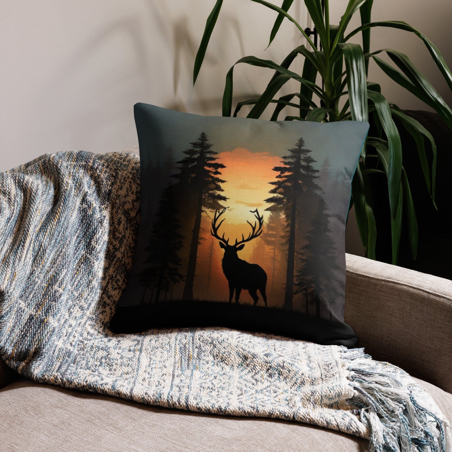 Elk at Sunset - Premium Pillow