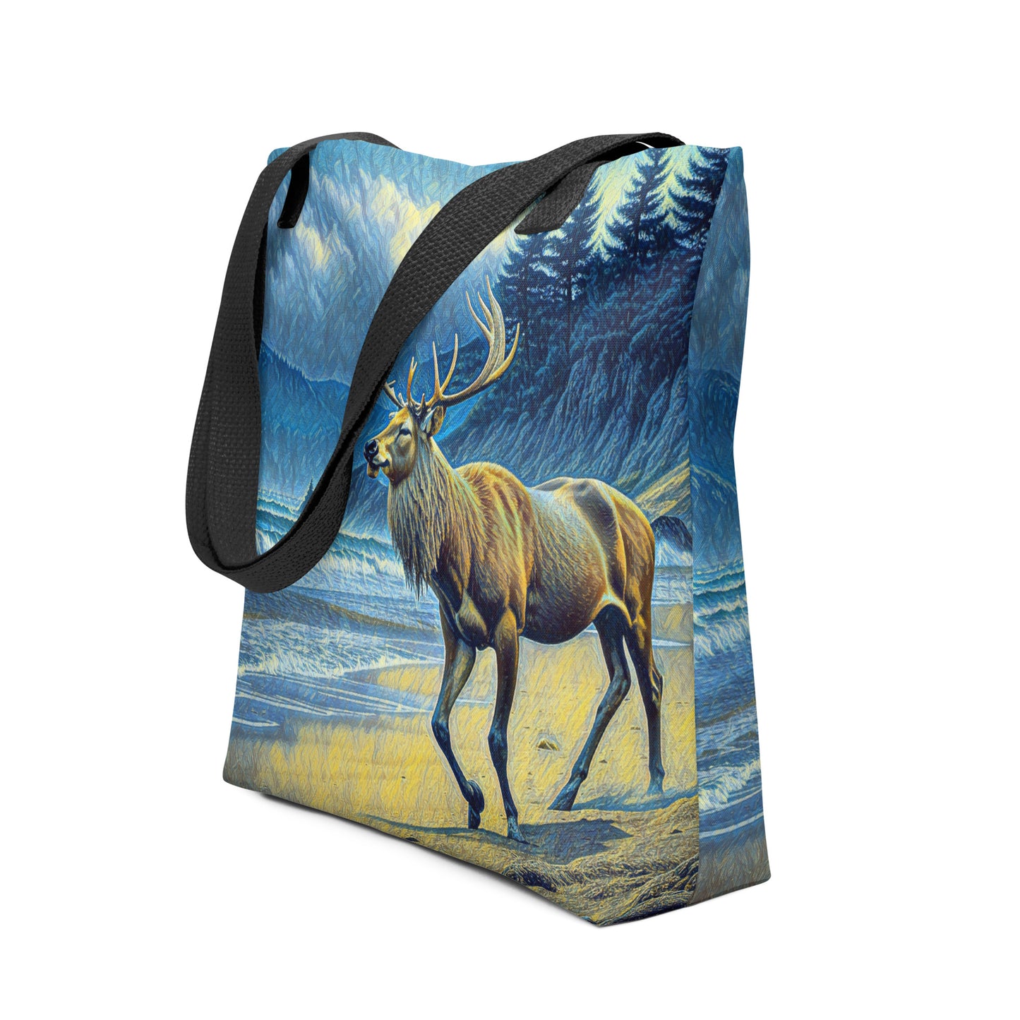 Elk on the Beach - Oregon - Digital Art -Tote bag