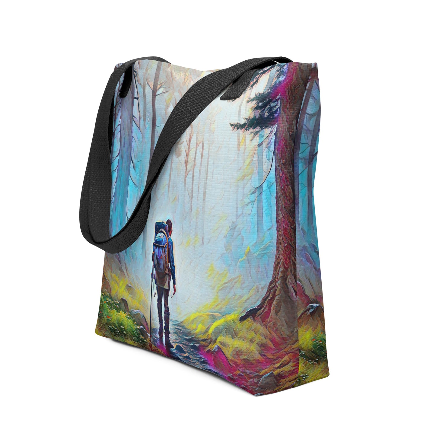 Hiking the Oregon Woods - Digital Art - Tote bag