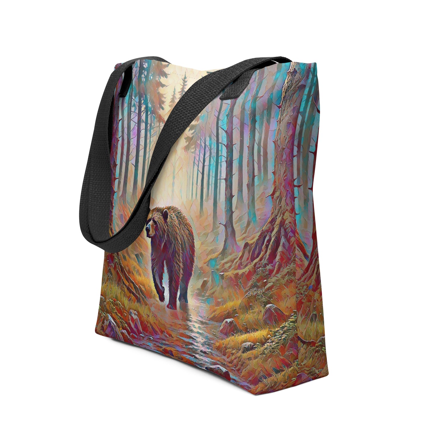 Oregon Bear in the Woods - Digital Art - Tote bag