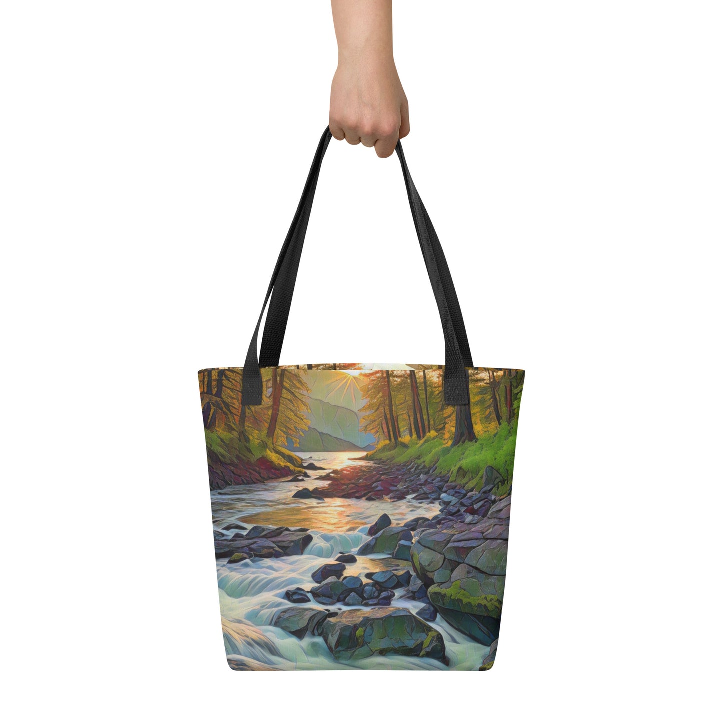 Oregon Stream - Digital Art - Tote bag