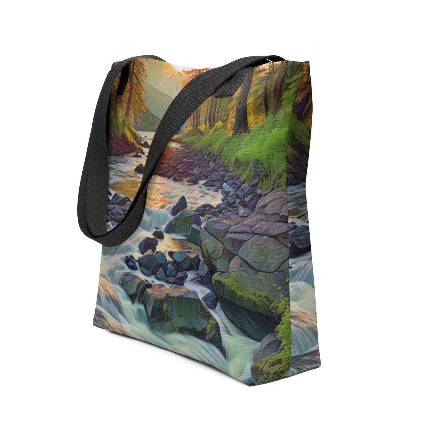 Oregon Stream - Digital Art - Tote bag