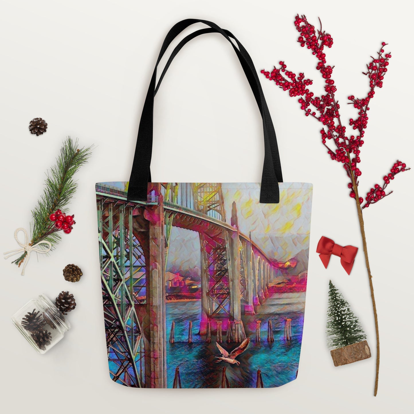 Newport Oregon - Digital Art -Tote bag