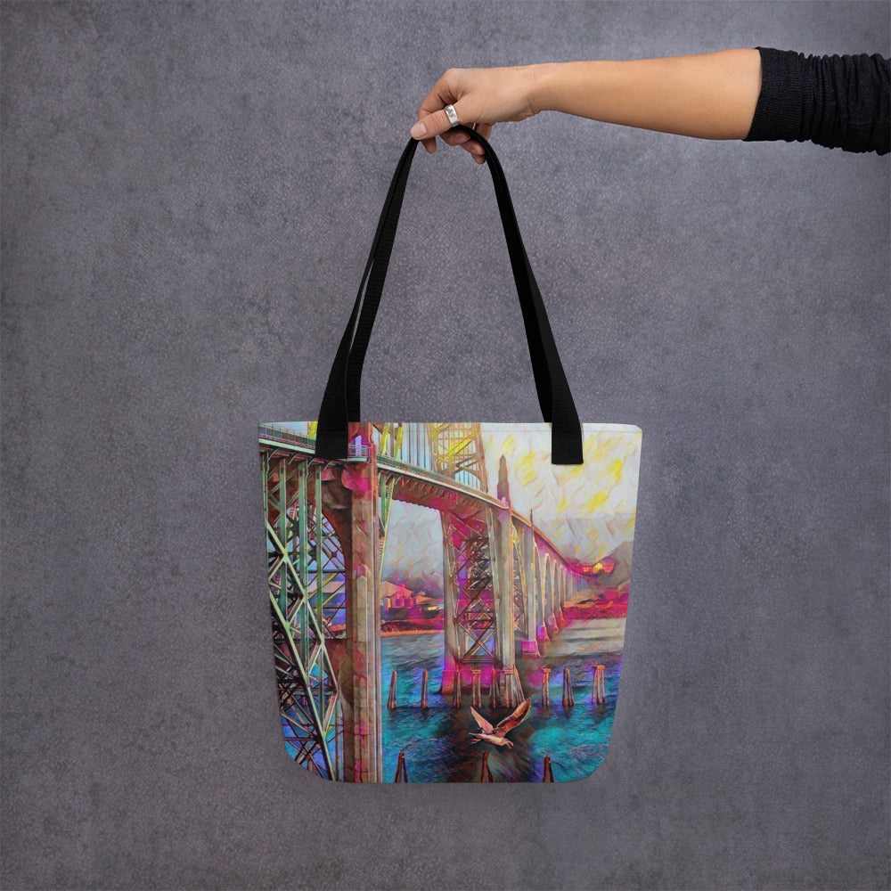 Newport Oregon - Digital Art -Tote bag