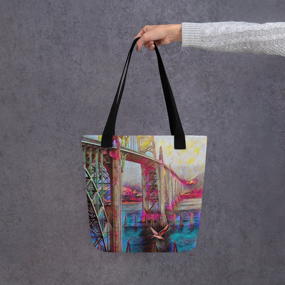 Newport Oregon - Digital Art -Tote bag