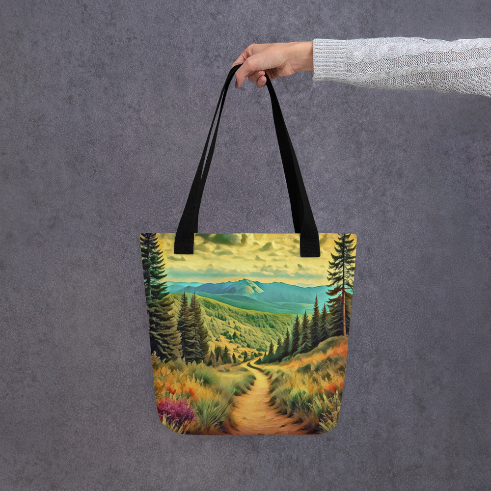 Hiking Oregon - Digital Art - Tote bag