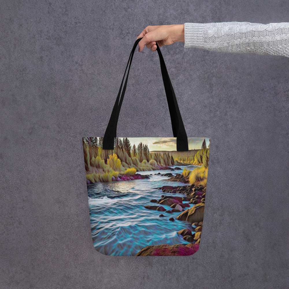 Oregon River - Digital Art -Tote bag