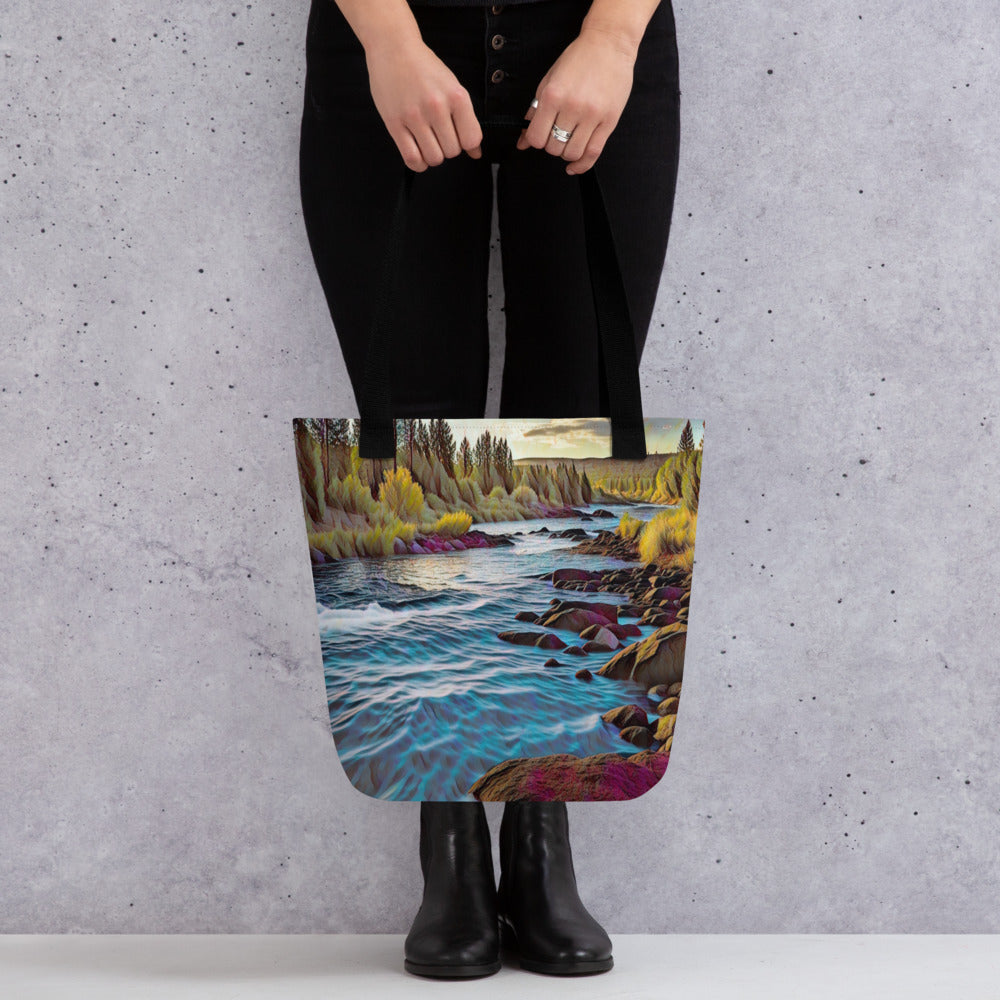 Oregon River - Digital Art -Tote bag