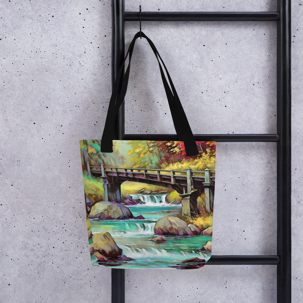 Oregon Bridge - Digital Art - Tote bag