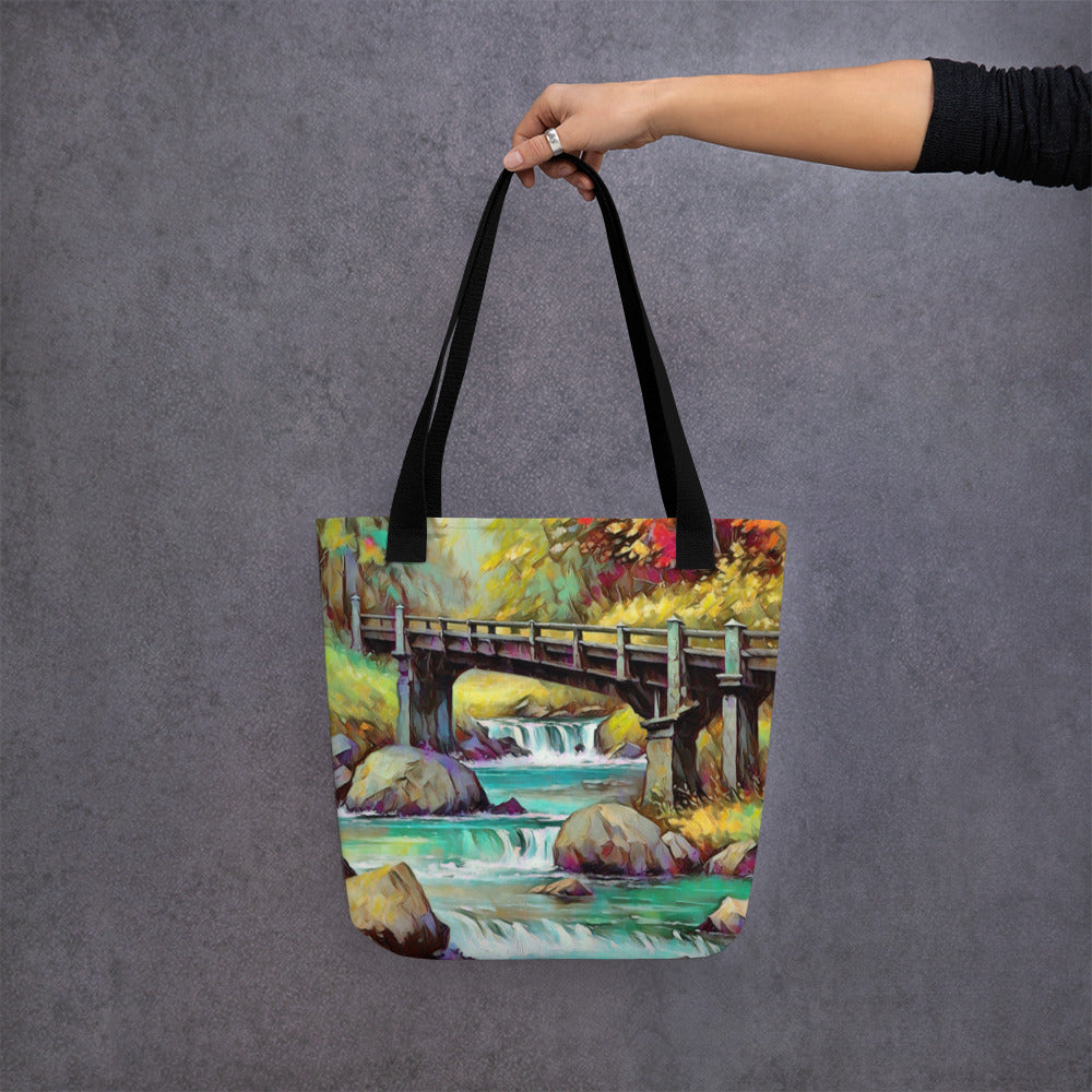 Oregon Bridge - Digital Art - Tote bag