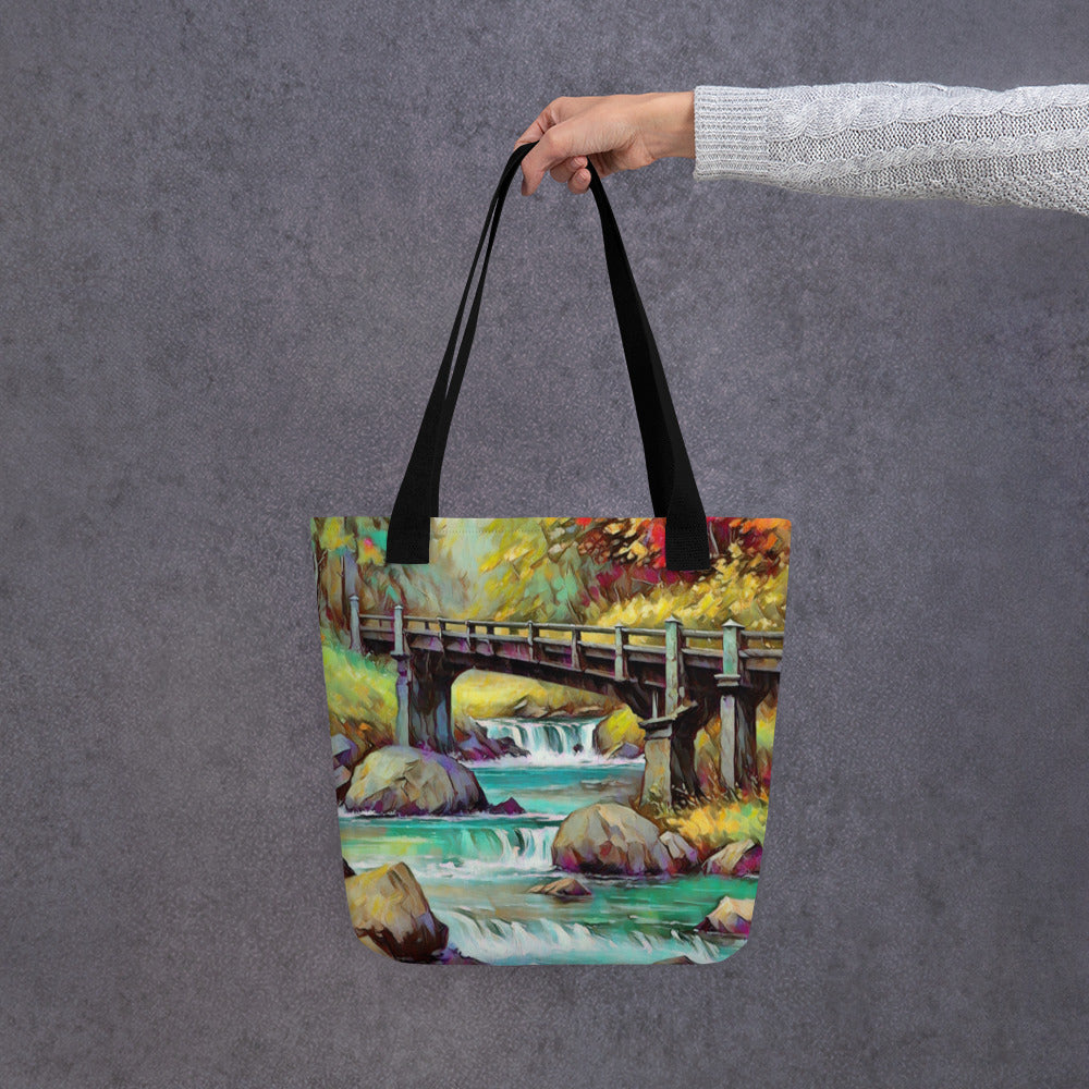 Oregon Bridge - Digital Art - Tote bag