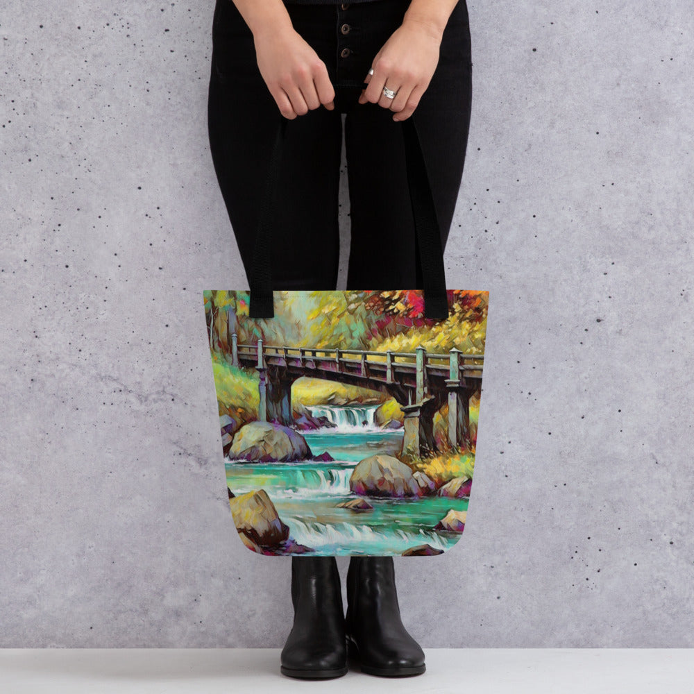 Oregon Bridge - Digital Art - Tote bag