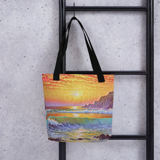 Oregon Coast Sunset - Digital Art - Tote bag