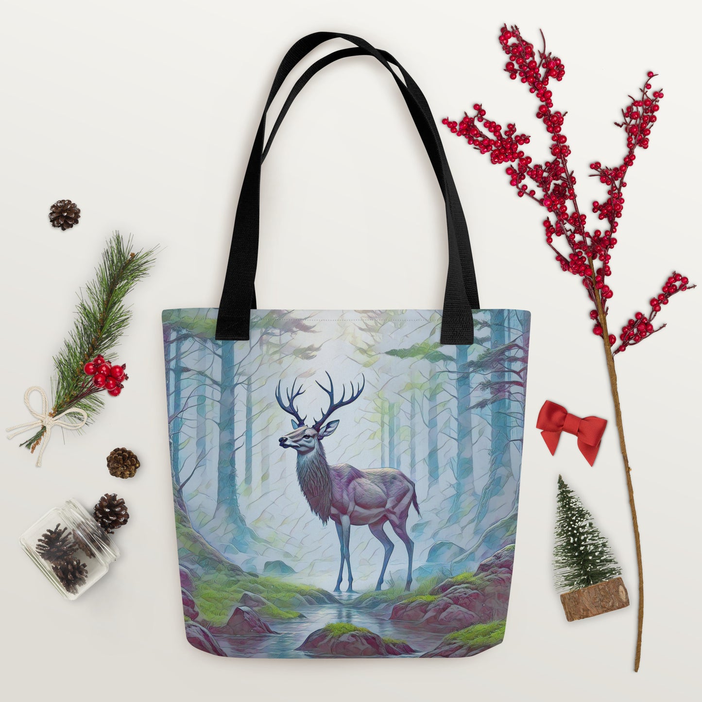 Oregon Deer in the Woods - Digital Art - Tote bag