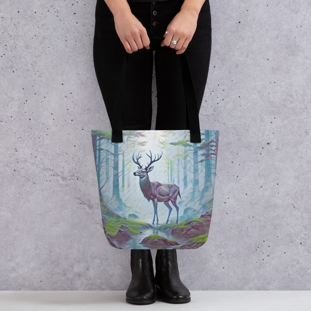 Oregon Deer in the Woods - Digital Art - Tote bag