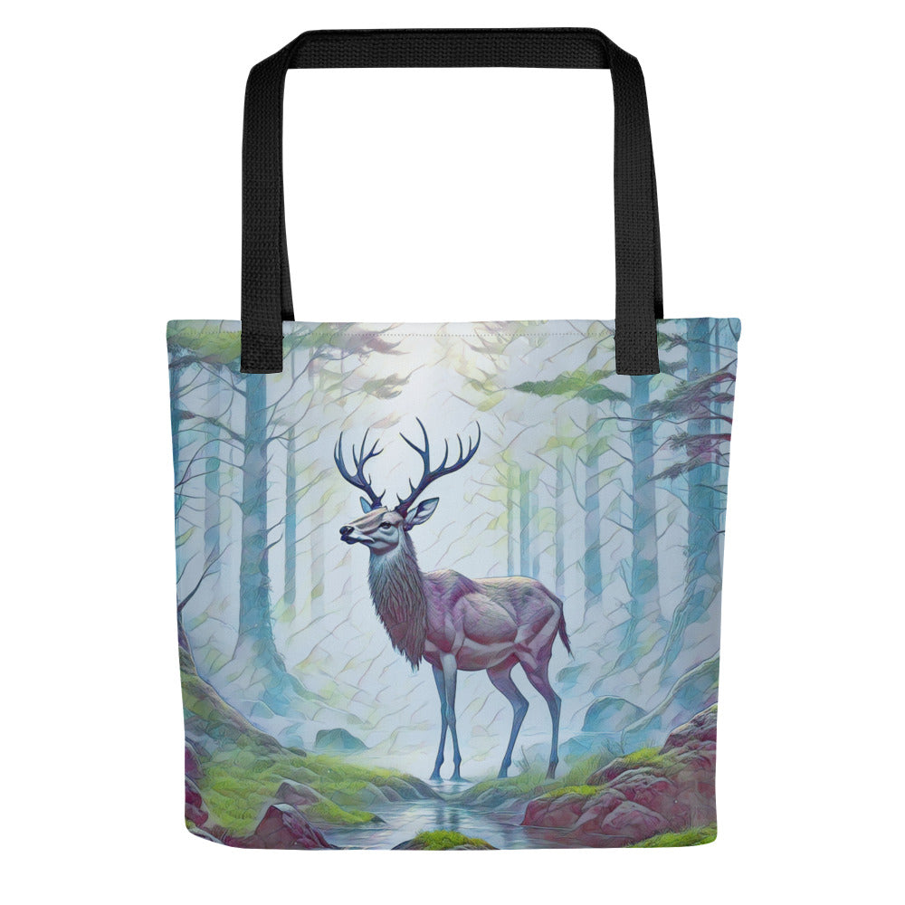 Oregon Deer in the Woods - Digital Art - Tote bag