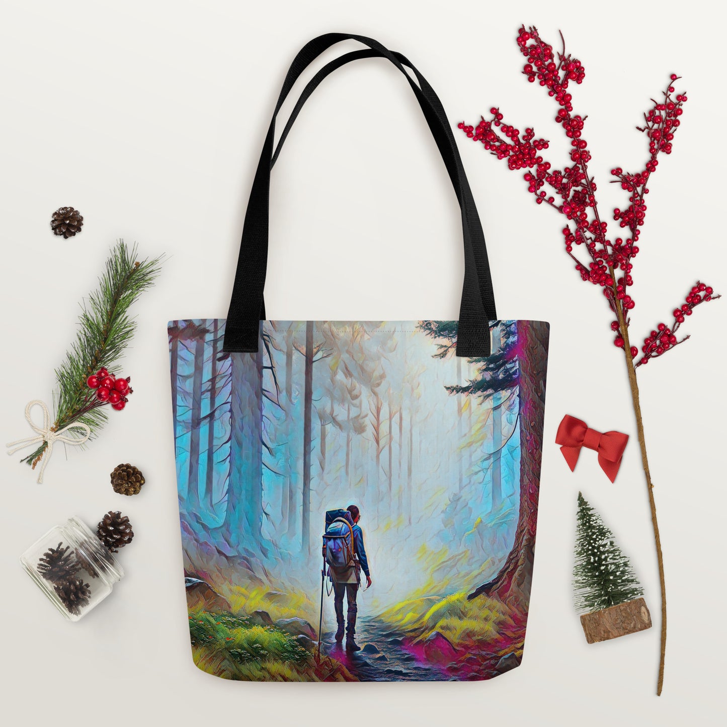 Hiking the Oregon Woods - Digital Art - Tote bag