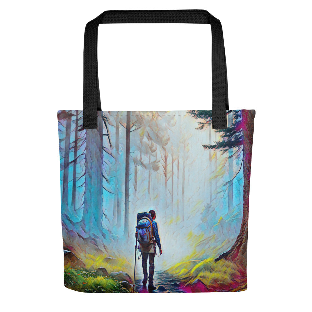 Hiking the Oregon Woods - Digital Art - Tote bag