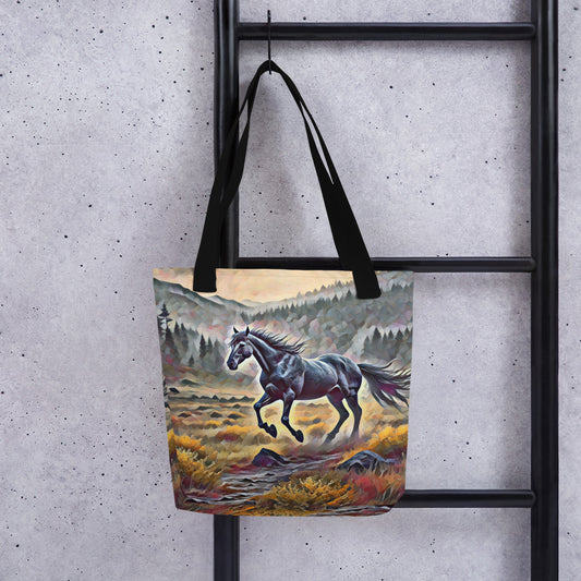 Oregon Running Horse - Digital Art - Tote bag