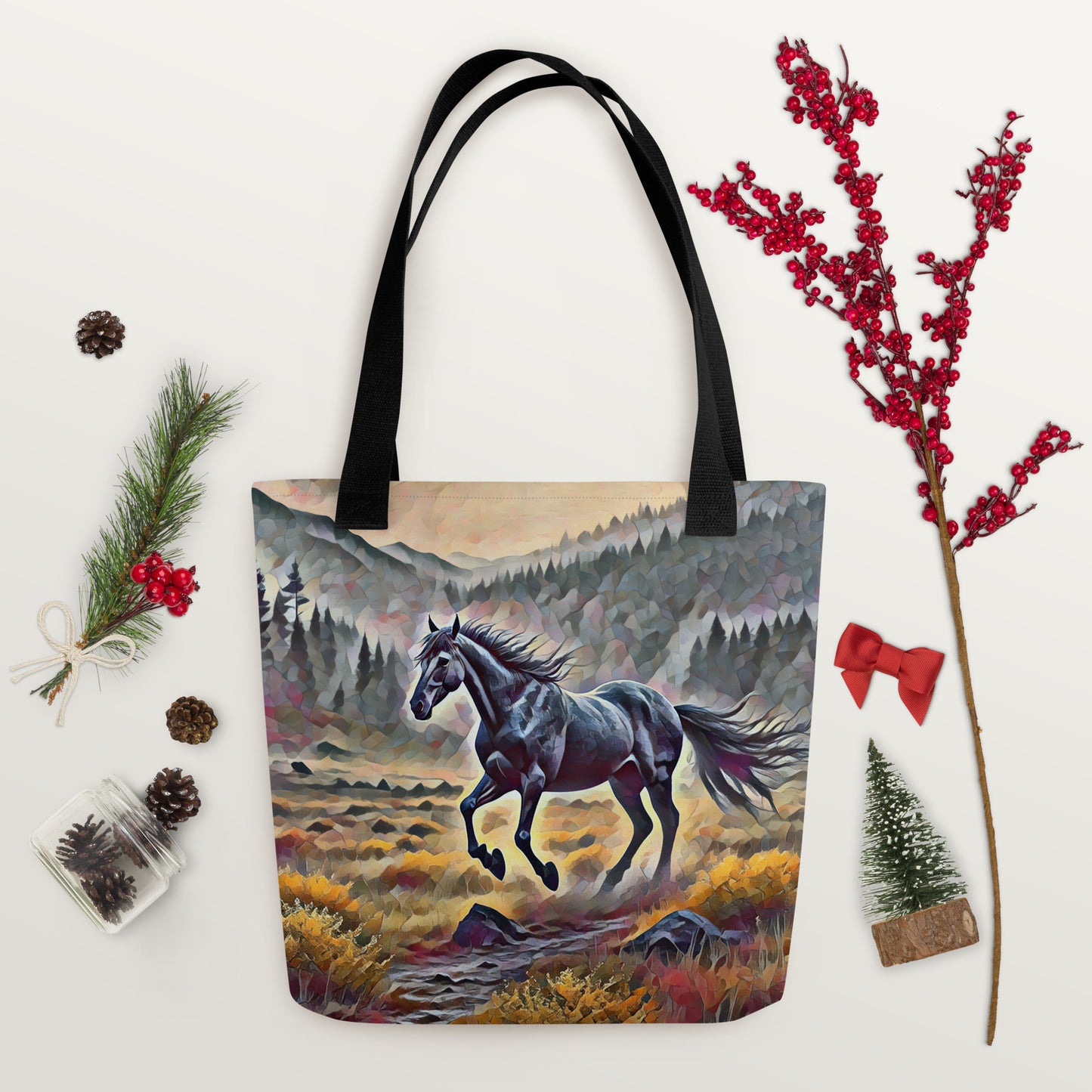 Oregon Running Horse - Digital Art - Tote bag