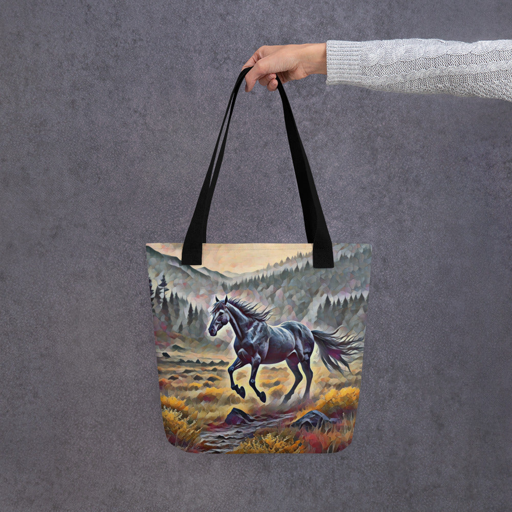 Oregon Running Horse - Digital Art - Tote bag